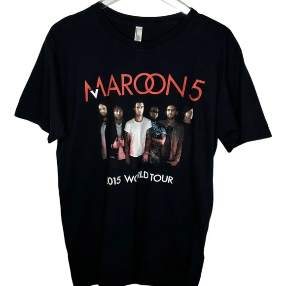 Maroon 5 2015 World Tour Group Photo Tee Large - Picture 1 of 4